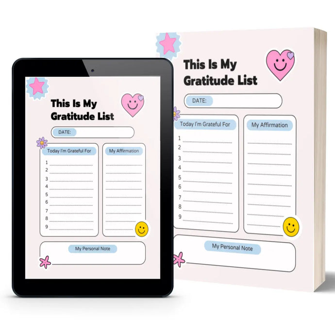 Gratitude and Daily Affirmations ☀️ instant download to print or use on digital planner (i.e. free app goodnotes) - The Panda Magic