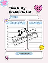 Load image into Gallery viewer, Gratitude and Daily Affirmations ☀️ instant download to print or use on digital planner (i.e. free app goodnotes) - The Panda Magic
