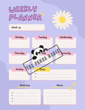 Load image into Gallery viewer, Weekly Planner 🌸 instant download to print or use with a free digital planner (i.e. goodnotes app) - The Panda Magic
