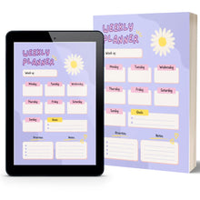 Load image into Gallery viewer, Weekly Planner 🌸 instant download to print or use with a free digital planner (i.e. goodnotes app)
