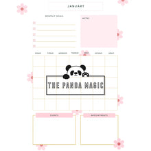 Load image into Gallery viewer, 12 Month Planner With Goal Setting 🌼 instant download to print or use with a free digital planner (i.e. goodnotes app) - The Panda Magic
