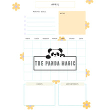 Load image into Gallery viewer, 12 Month Planner With Goal Setting 🌼 instant download to print or use with a free digital planner (i.e. goodnotes app) - The Panda Magic
