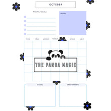 Load image into Gallery viewer, 12 Month Planner With Goal Setting 🌼 instant download to print or use with a free digital planner (i.e. goodnotes app) - The Panda Magic
